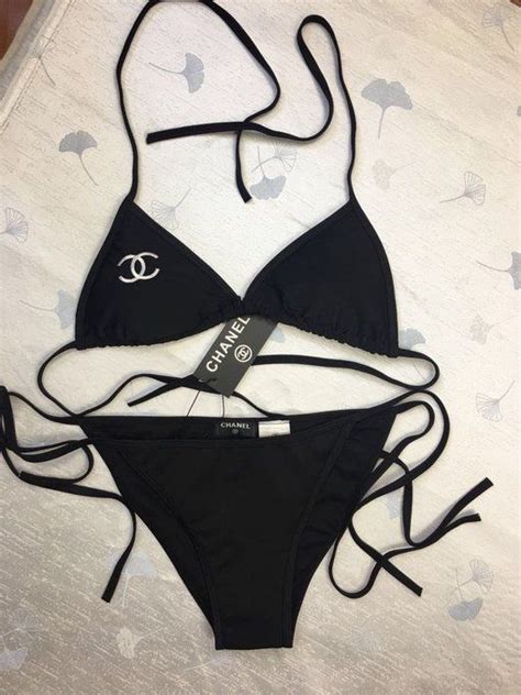 chanel black bikini|Chanel bikinis 2022.